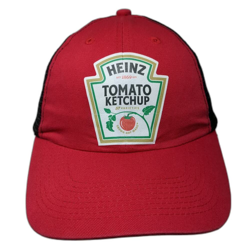 AMC Heinz Tomato Ketchup Baseball Cap Red Black One Size Mesh Hat Slideback Logo